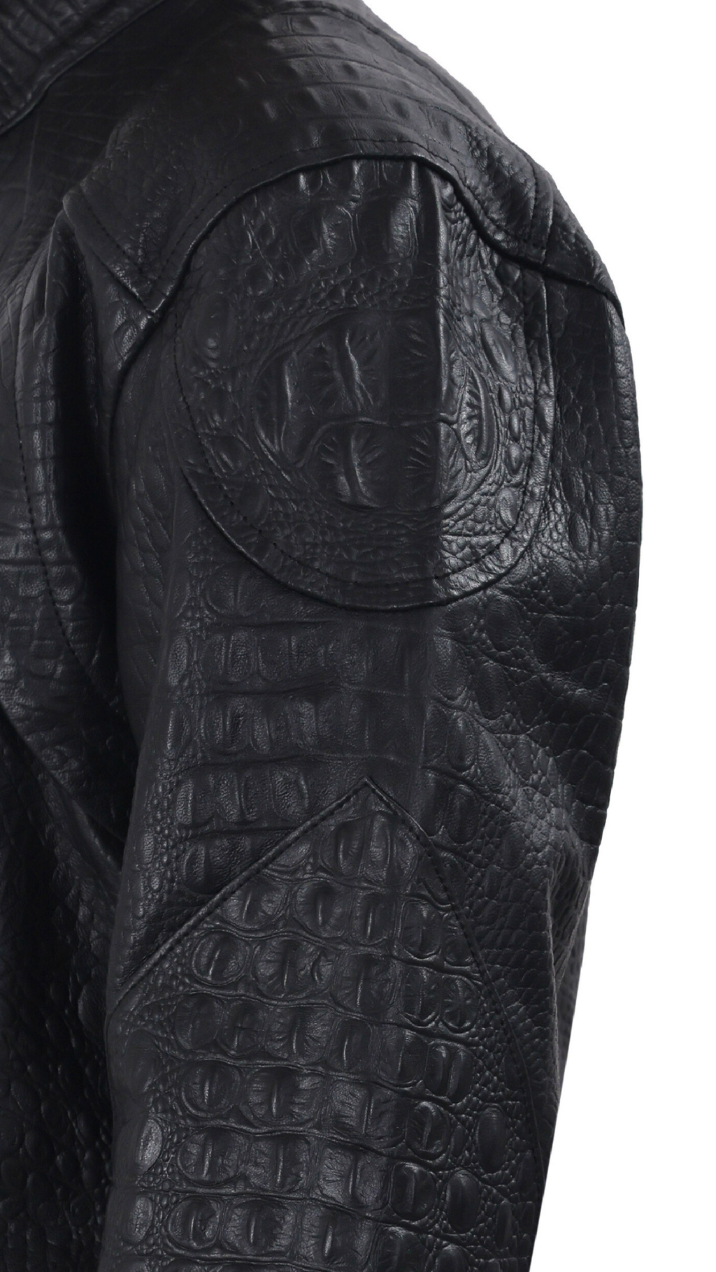 Crocodile Embossed Men's Leather Jacket | Special Edition