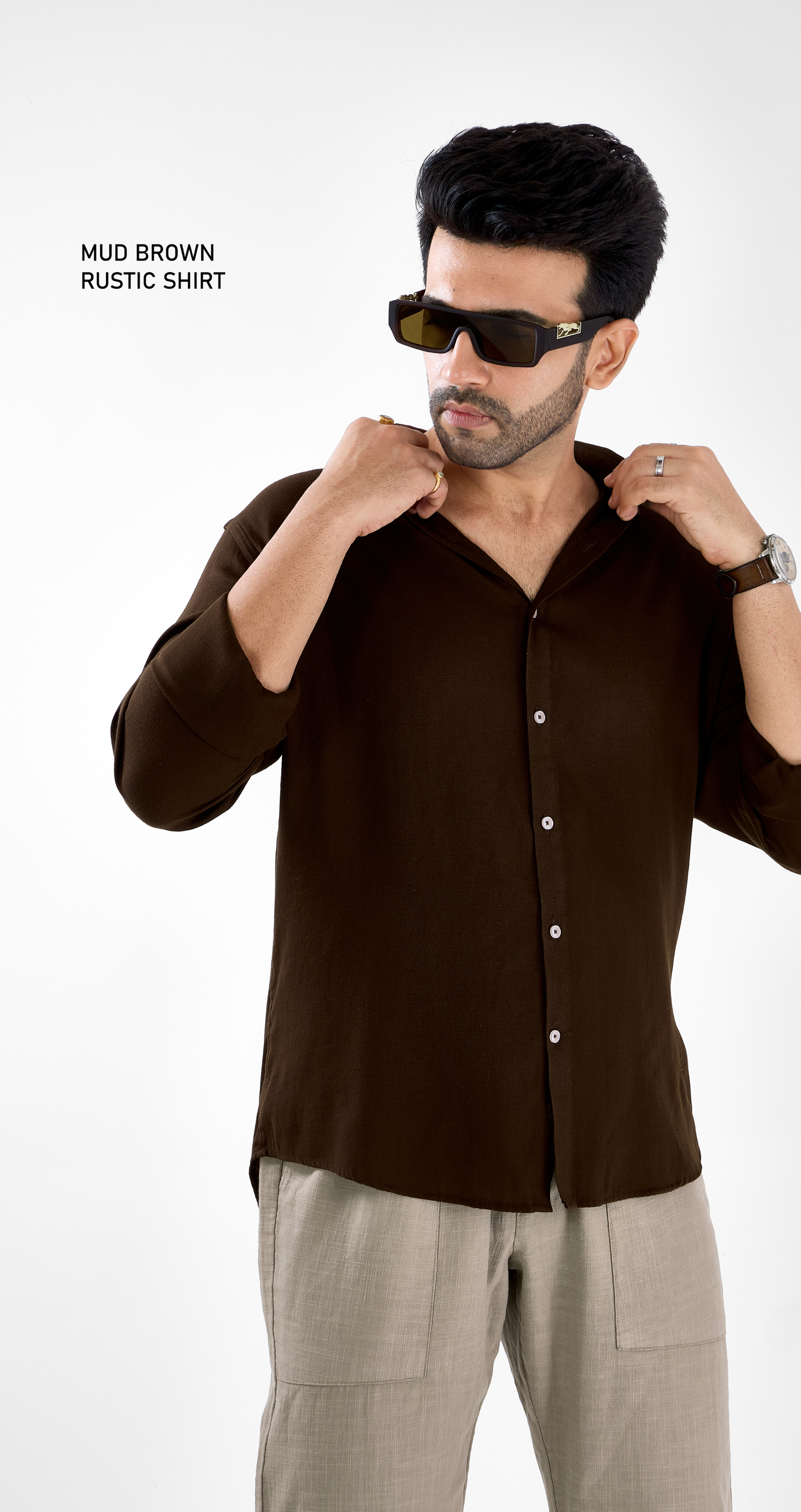 Mens Coffee Brown Pastel Shirt - Super Comfortable | All Weather Fabric | Luxury Fabric