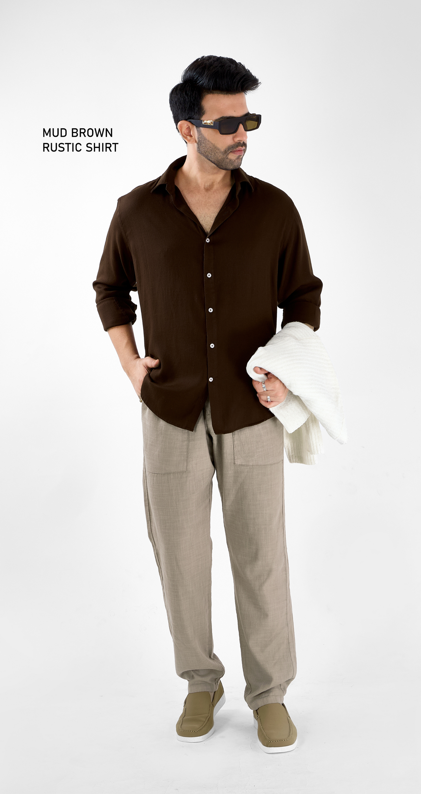 Mens Coffee Brown Pastel Shirt - Super Comfortable | All Weather Fabric | Luxury Fabric
