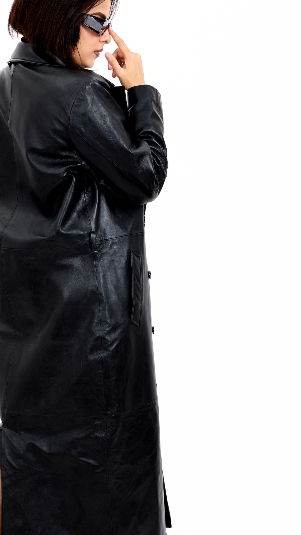 Double-Breasted Leather Trench