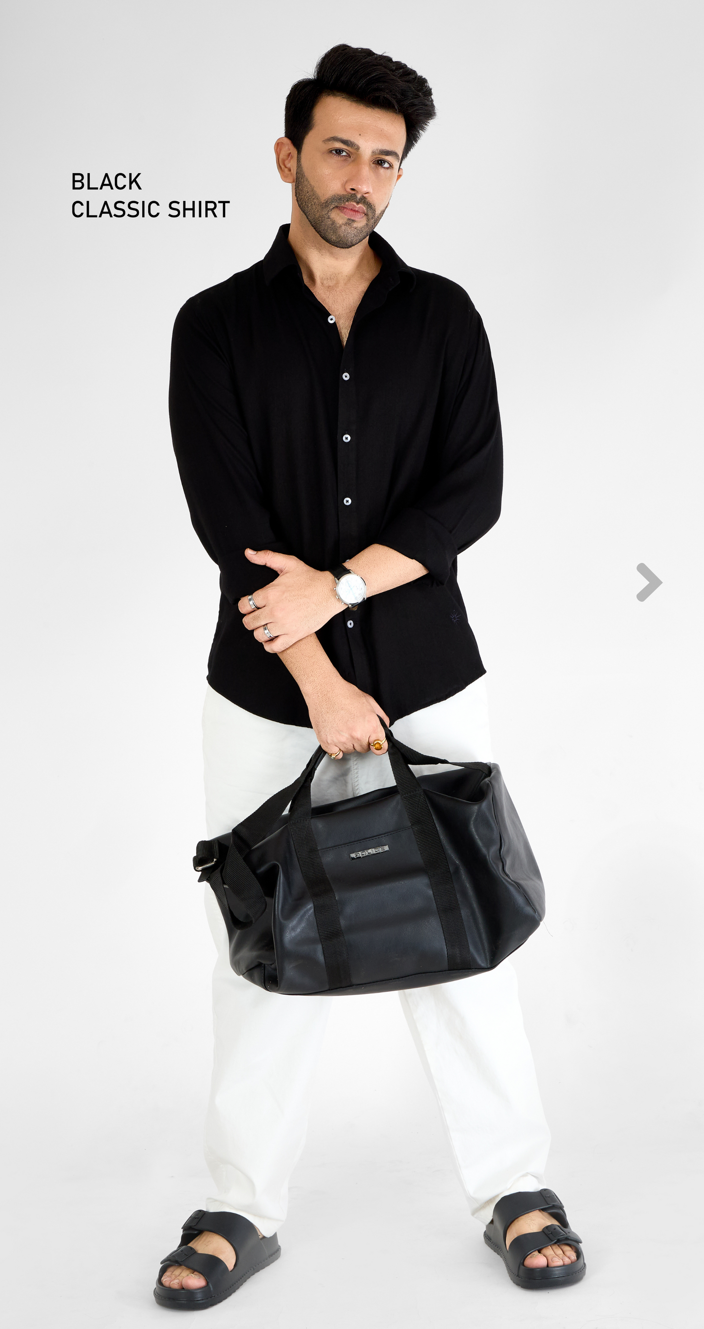Mens Classic Black Shirt - Super Comfortable | All Weather Fabric | Luxury Fabric