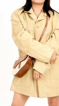Coral Leather Shirt Jacket