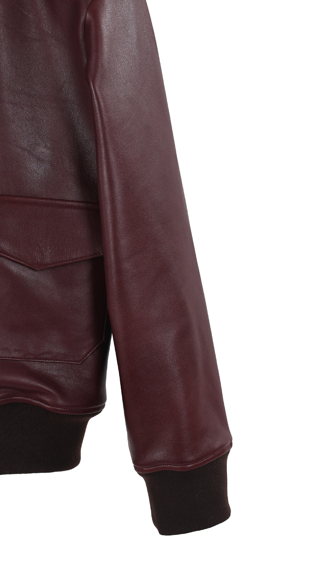 Burgundy Bomber Leather Jacket