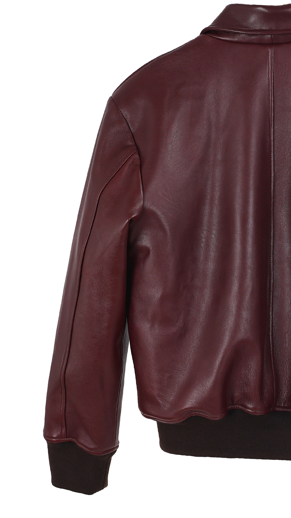 Burgundy Bomber Leather Jacket