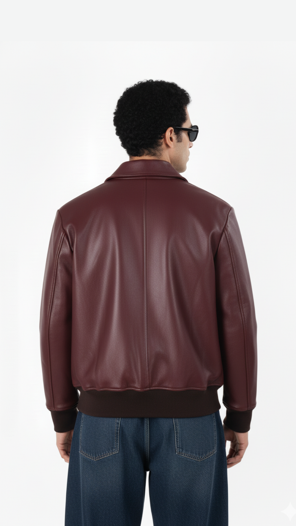 Burgundy Bomber Leather Jacket