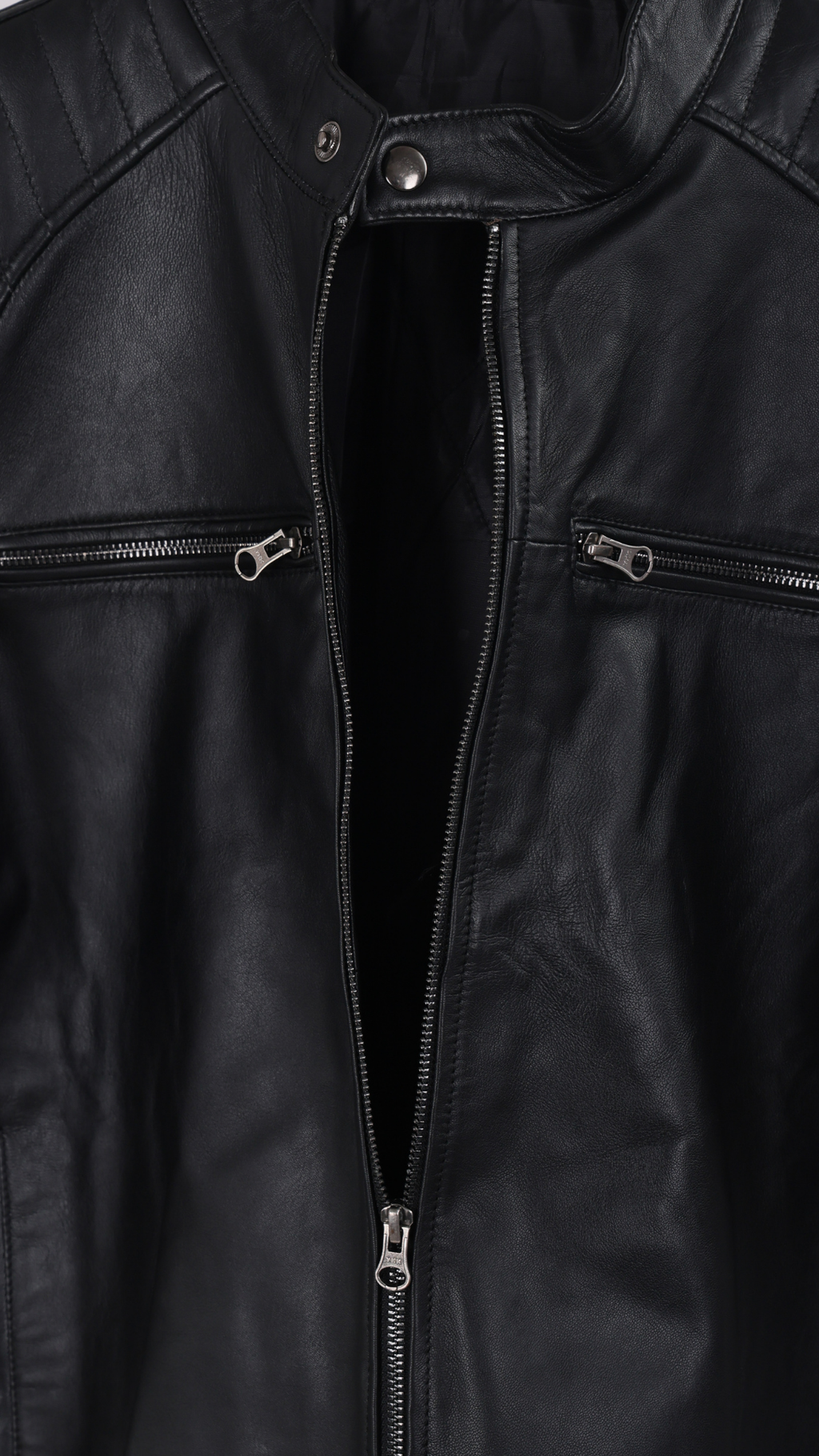 Classic Moto Leather Biker Jacket
