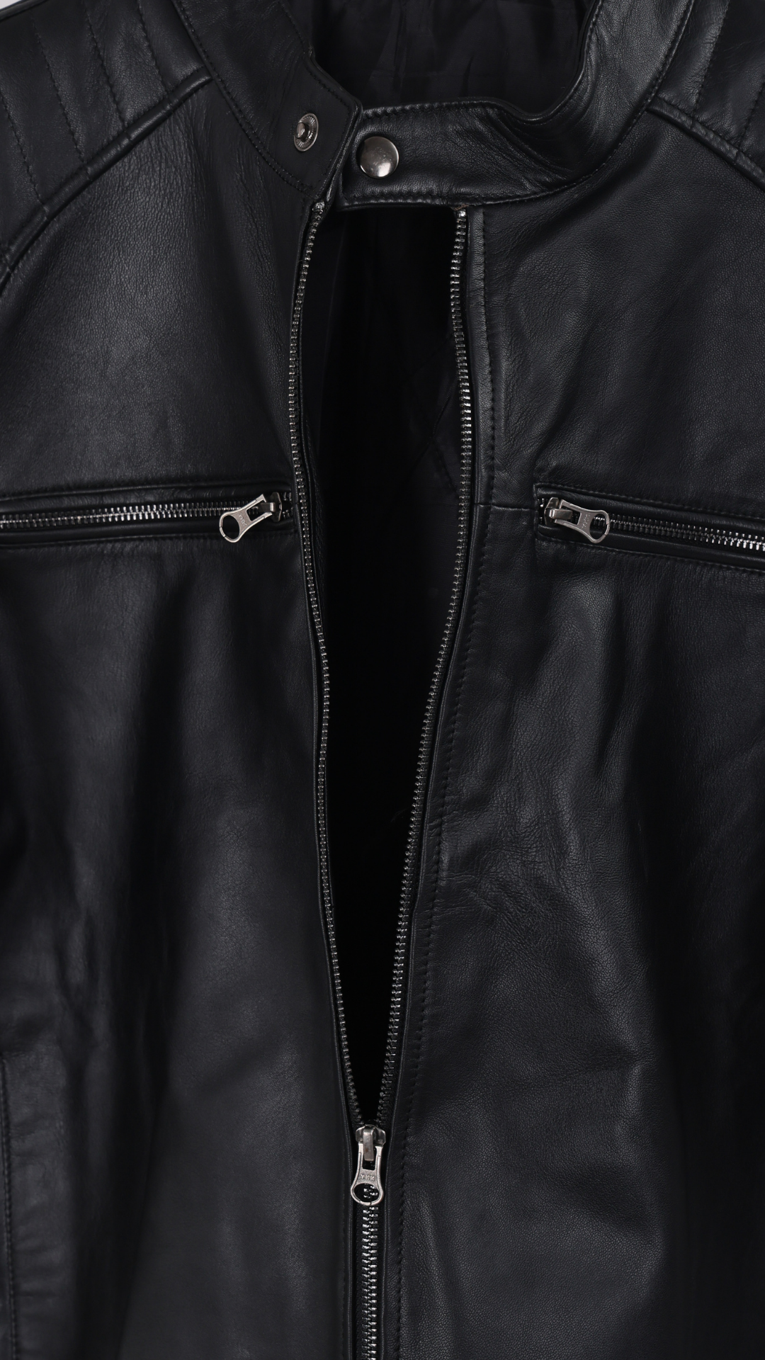 Classic Moto Leather Biker Jacket