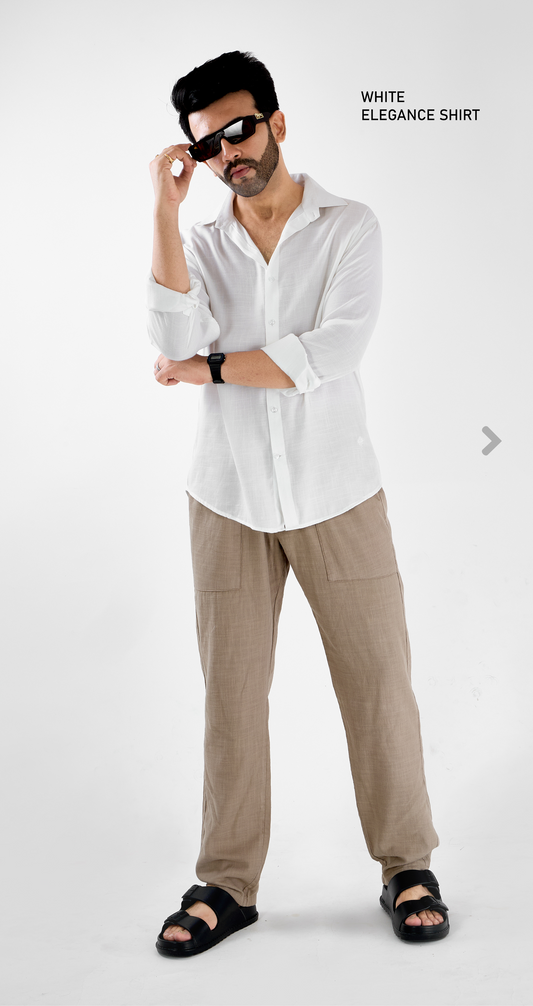 Mens Elegant  White Shirt - Super Comfortable | All Weather Fabric | Luxury Fabric