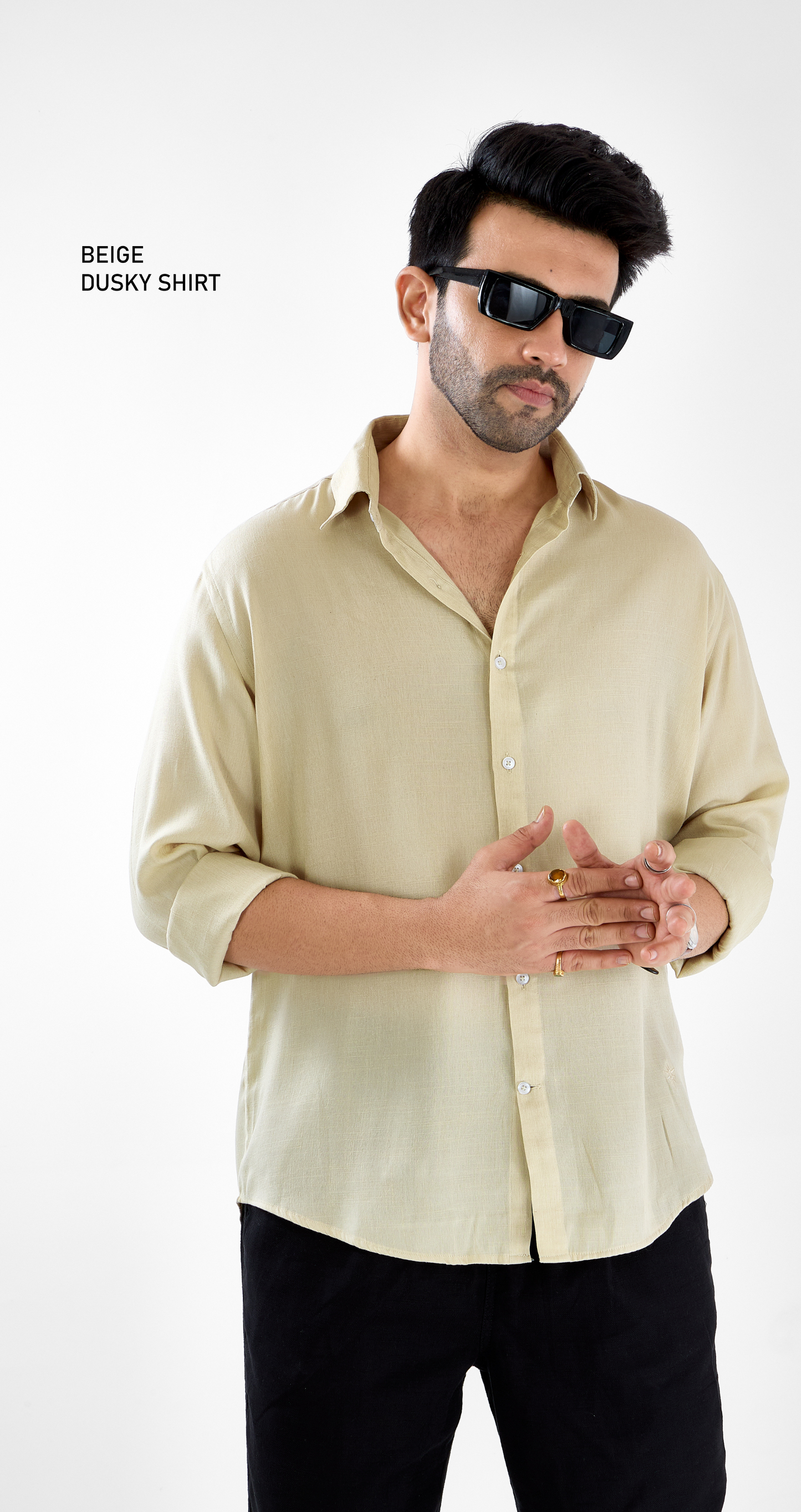 Mens Dusky Beige Pastel Shirt - Super Comfortable | All Weather Fabric | Luxury Fabric