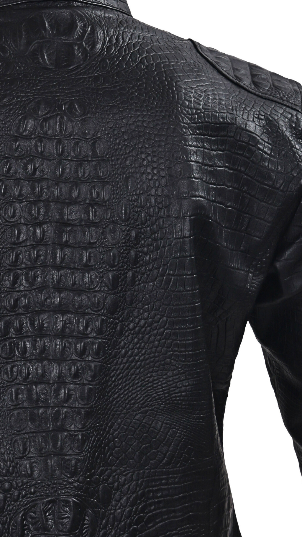 Crocodile Embossed Men's Leather Jacket | Special Edition