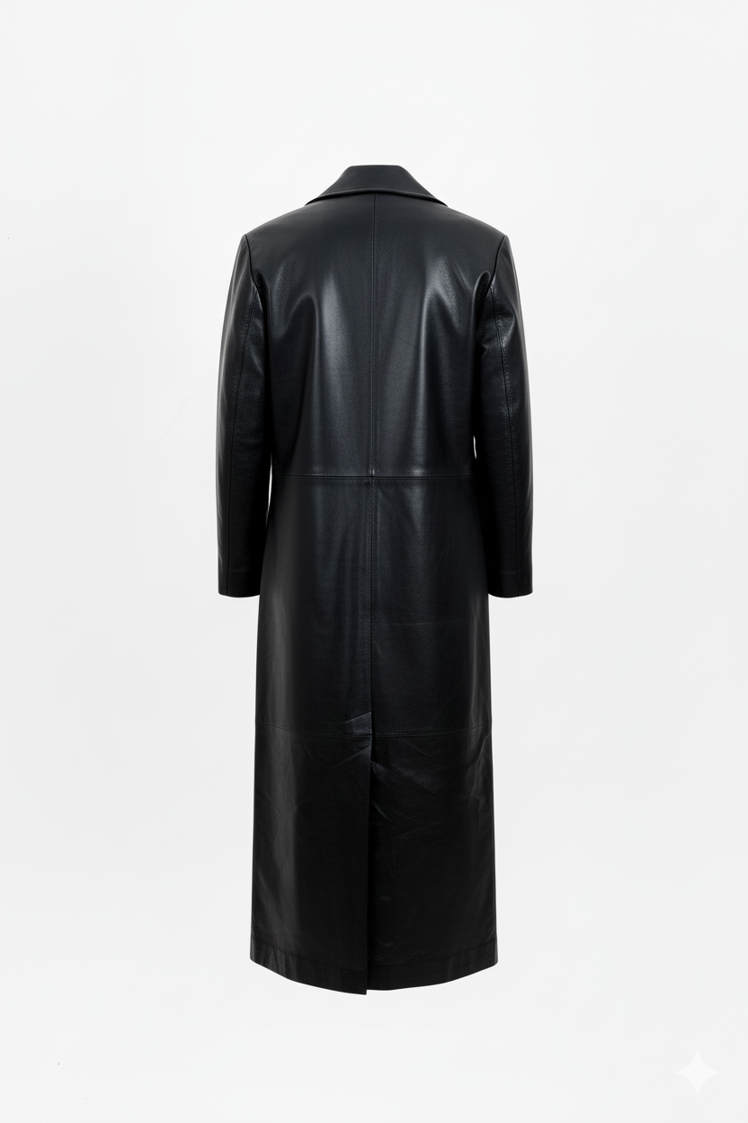 Double-Breasted Leather Trench
