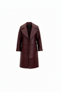 Brown leather Trench coat 