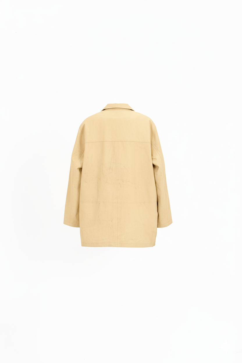 Coral Leather Shirt Jacket