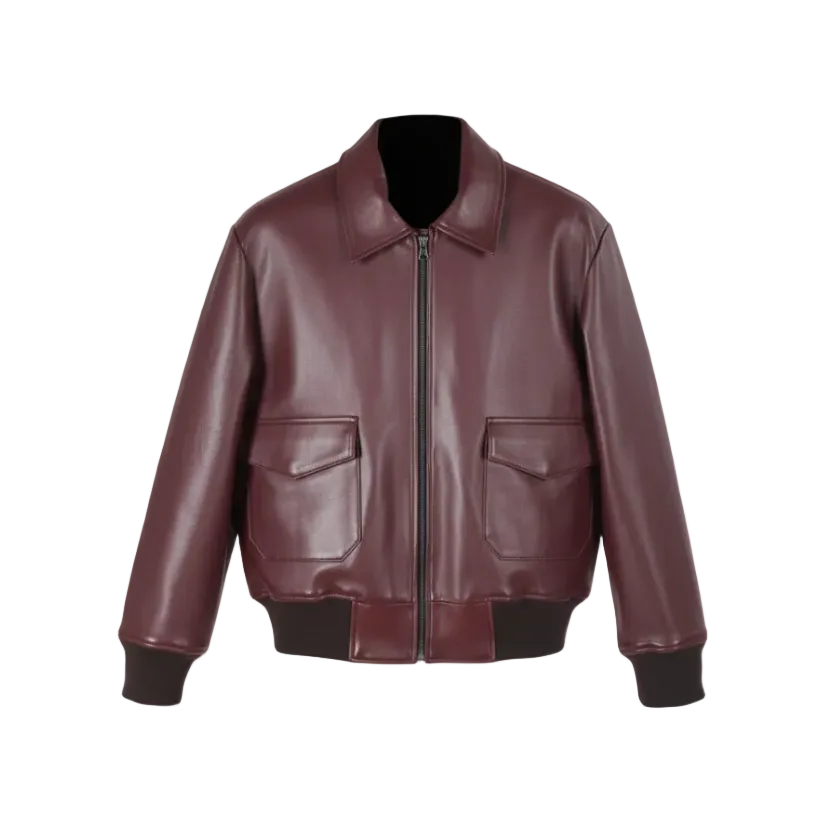 Maroon leather jacket 