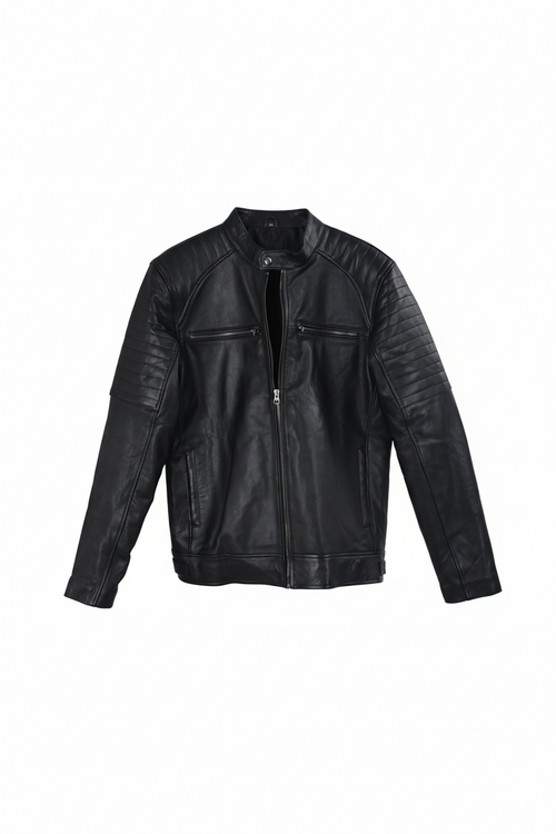 Classic Moto Leather Biker Jacket