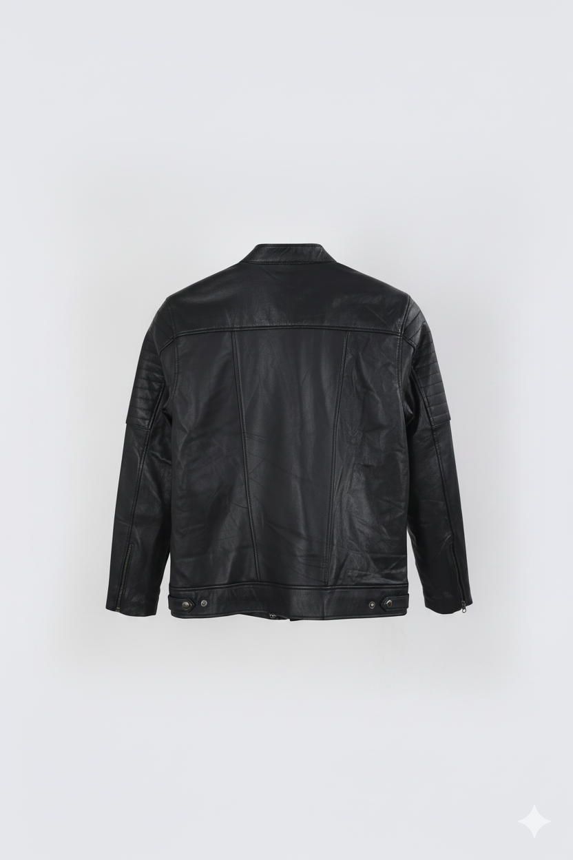 Classic Moto Leather Biker Jacket